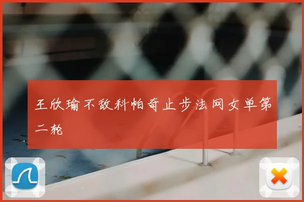 王欣瑜不敌科帕奇止步法网女单第二轮